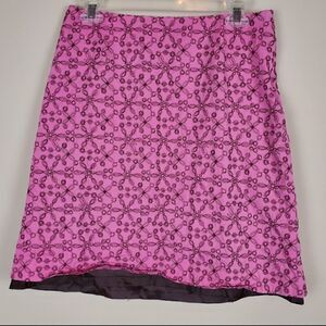 Lilly Pulitzer Pink Embroidered A-line Skirt Size 6